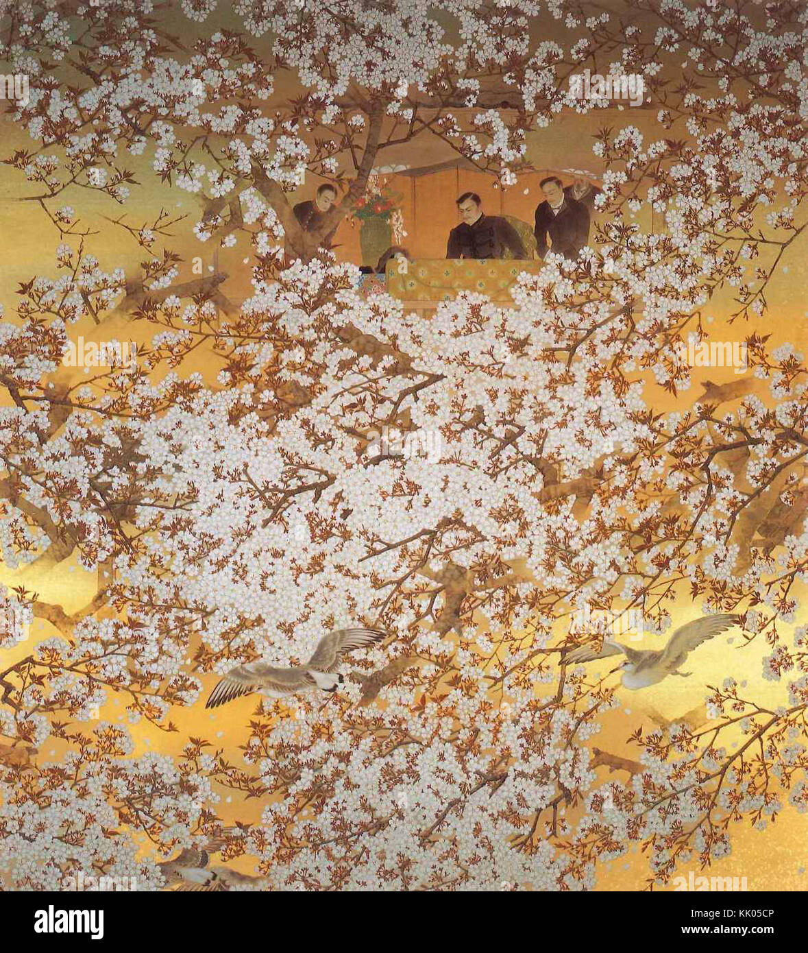 Kaiserlicher Besuch in der Tokugagwa Residenz von Kimura Buzan (Meiji-Memorial-Bilder-Galerie) Stockfoto