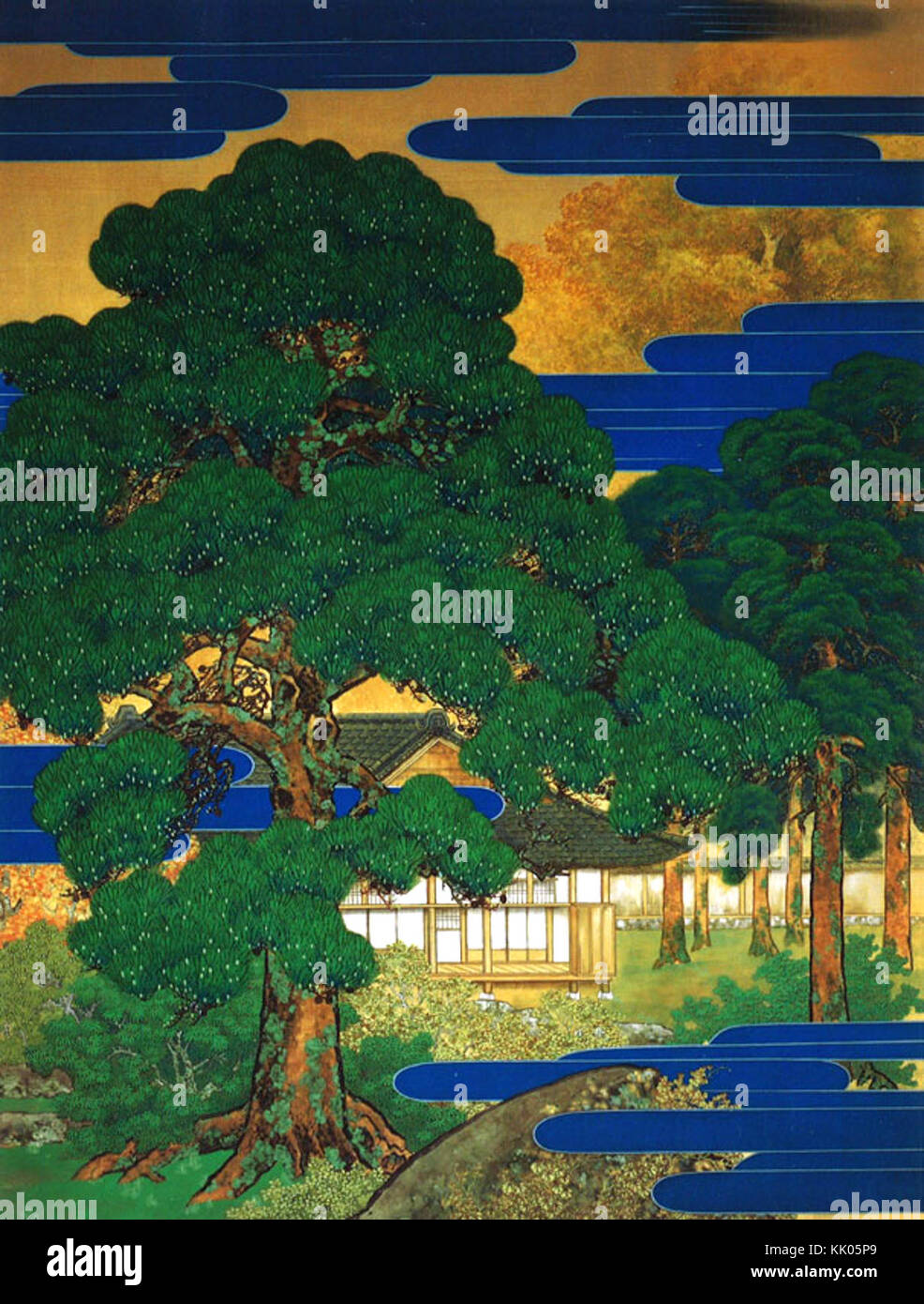 Die Geburt von Kaiser Meiji von Takahashi Shuka (Meiji-Memorial-Bilder-Galerie) Stockfoto