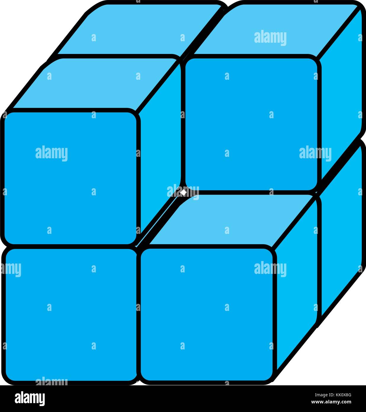 Cube mit Bausteinen Symbol Vektor illustration Design Stock Vektor