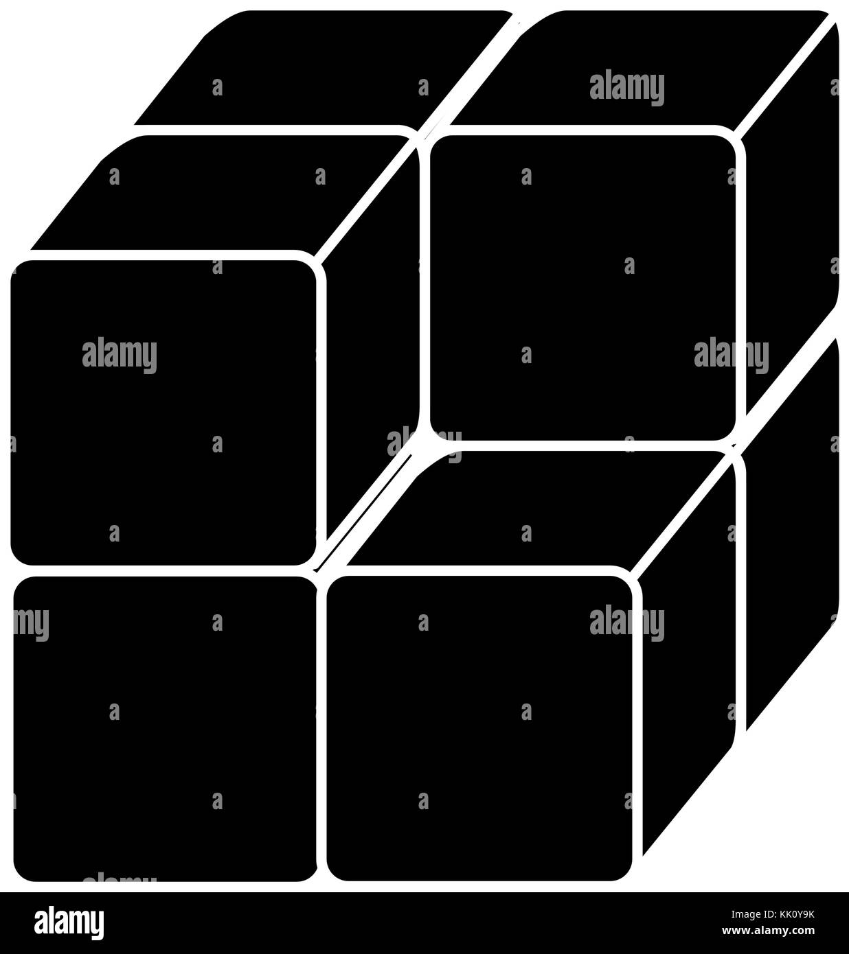 Cube mit Bausteinen Symbol Stock Vektor