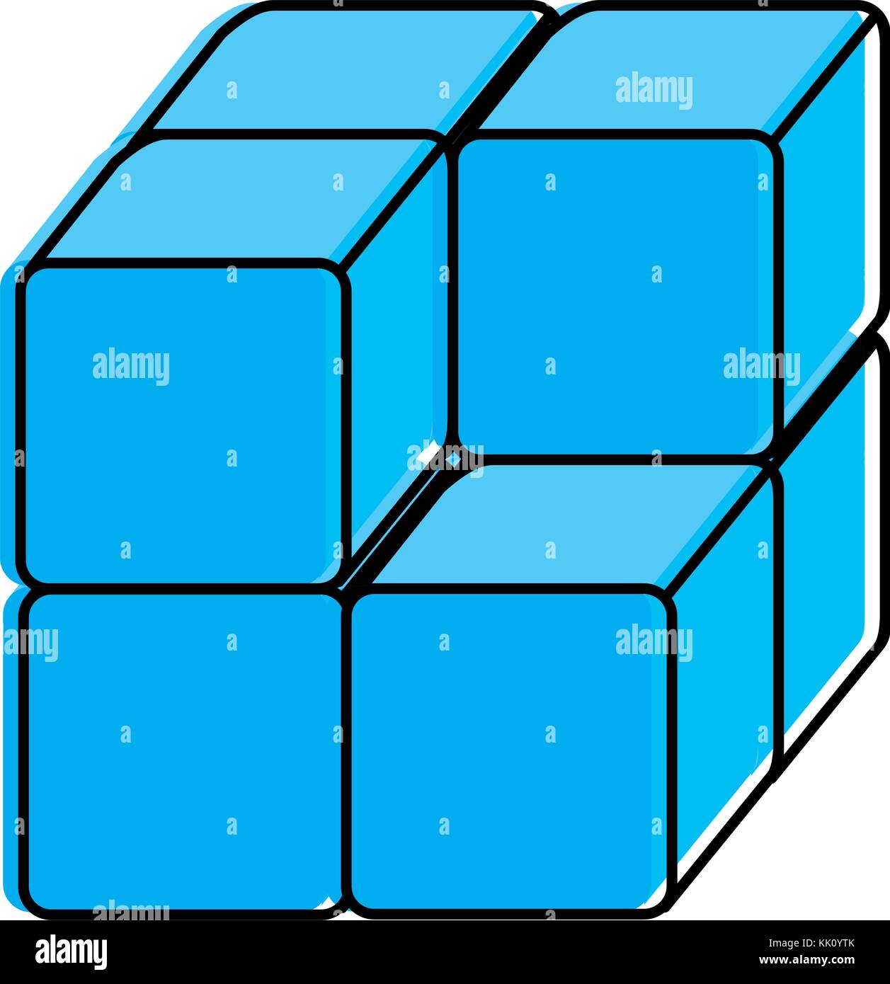 Cube mit Bausteinen Symbol Stock Vektor