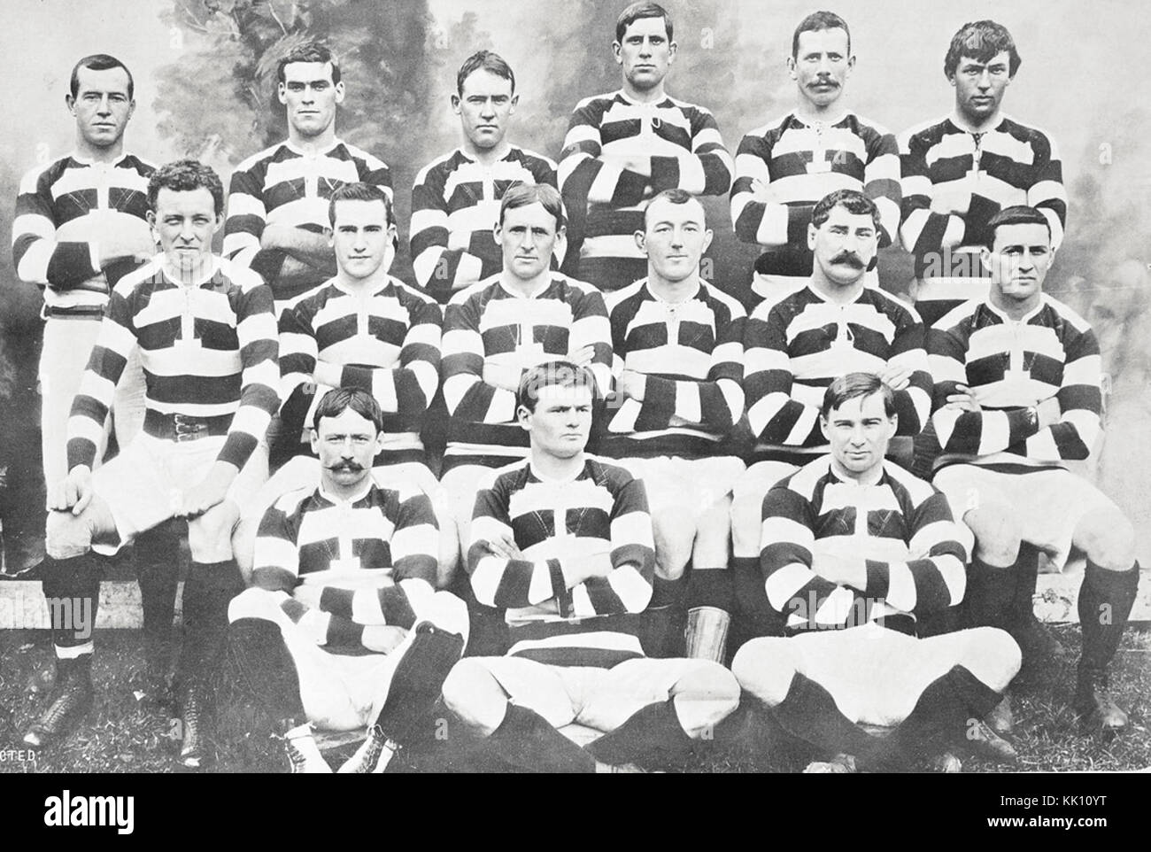 1904 Auckland Team, das vor der Britischen Inseln 7/8 Stockfoto