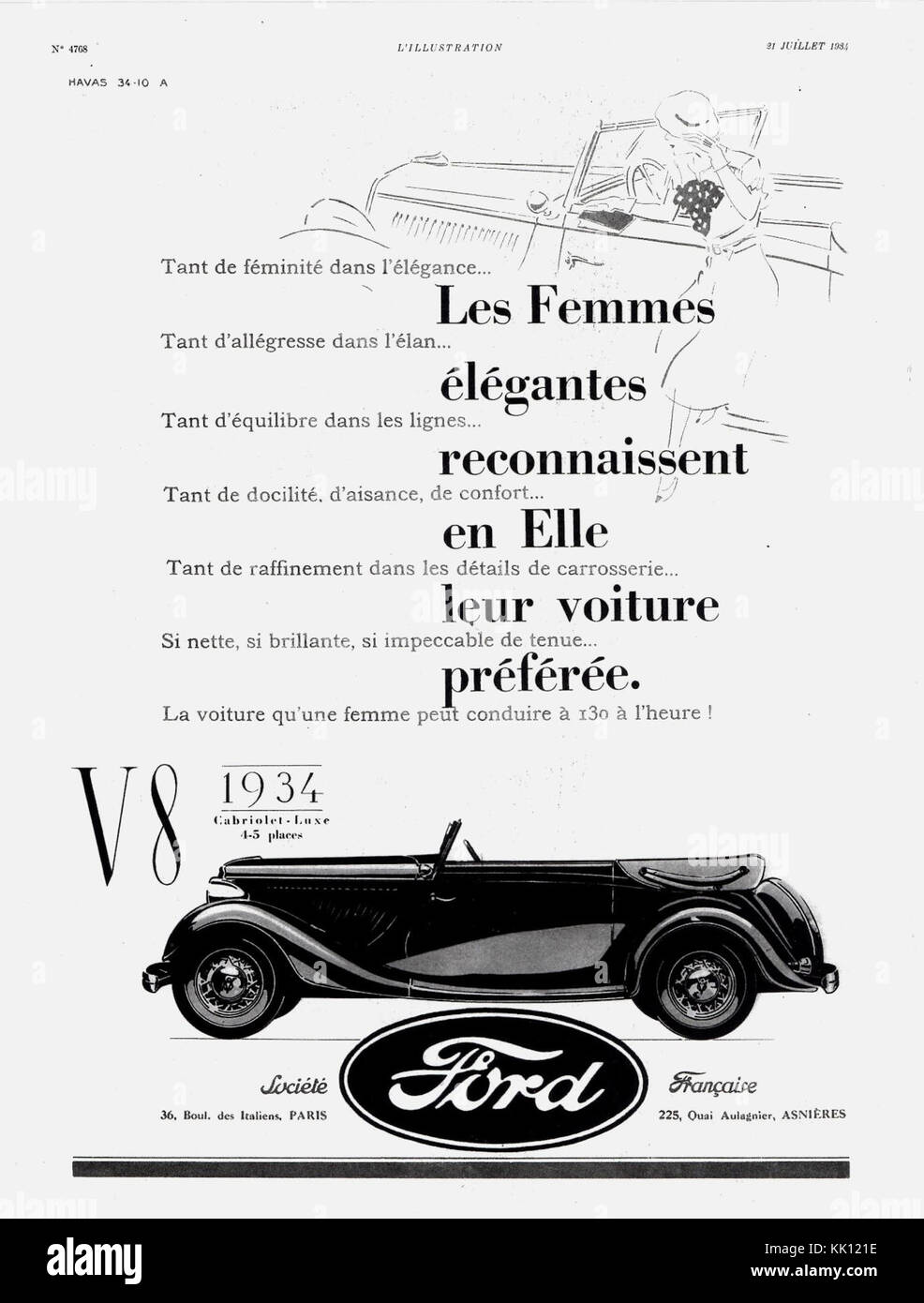 1934 Ford V8 Cabriolet Luxe Ad (Frankreich) (5590515986) Stockfoto