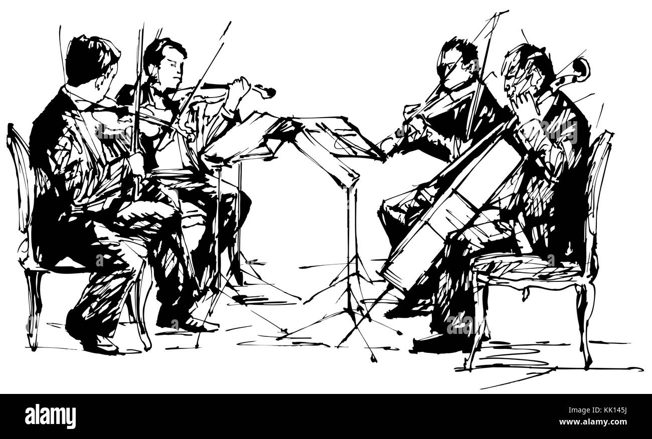 Vector Illustration von string Chamber Quartet Stock Vektor