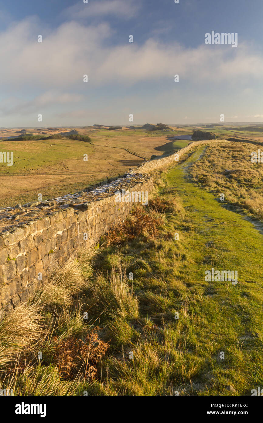 Hadrian's Wall an Winshields, Northumberland Stockfoto