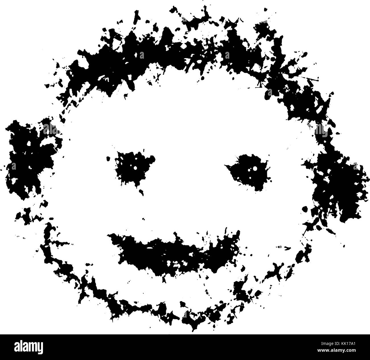 Editable Vector Illustration einer grunge Smiley Stock Vektor