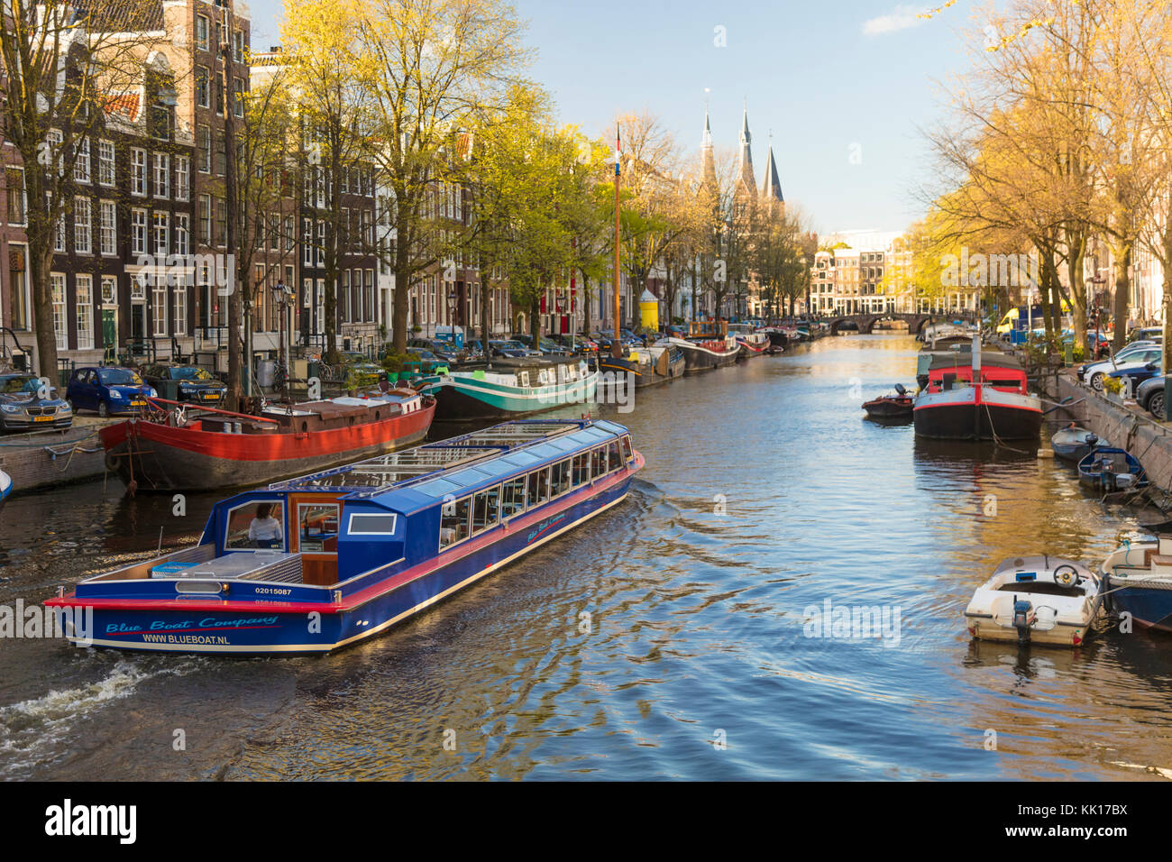 Amsterdam Nordholland Niederlande - Mai 2016: Kanal, Amsterdam, Niederlande Stockfoto
