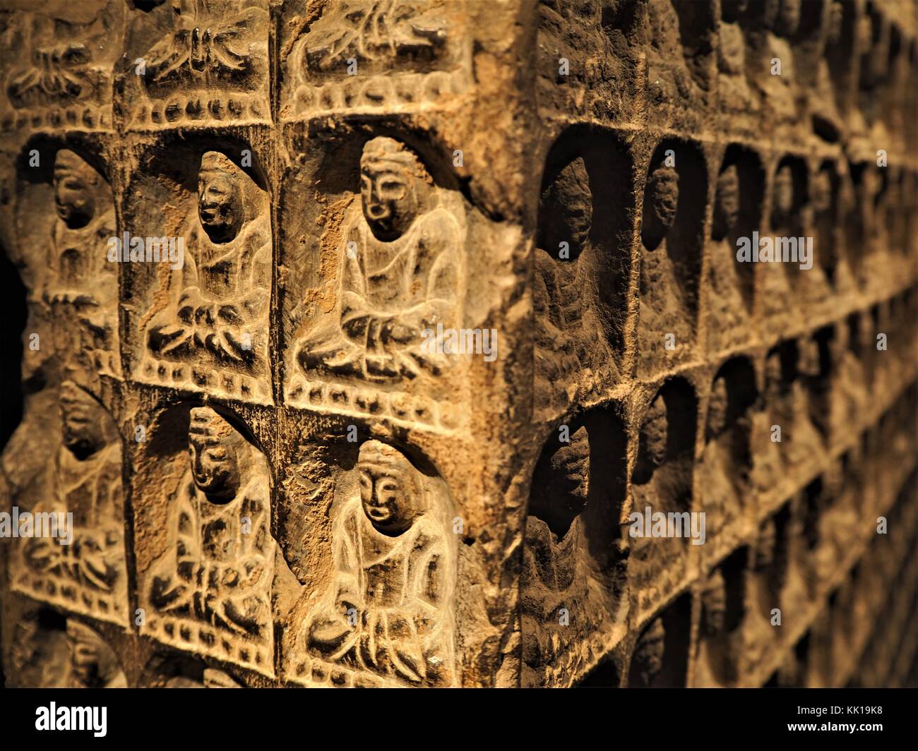 Nahaufnahme Skulptur in Shanghai Museum zu Buddhistischen Stockfoto