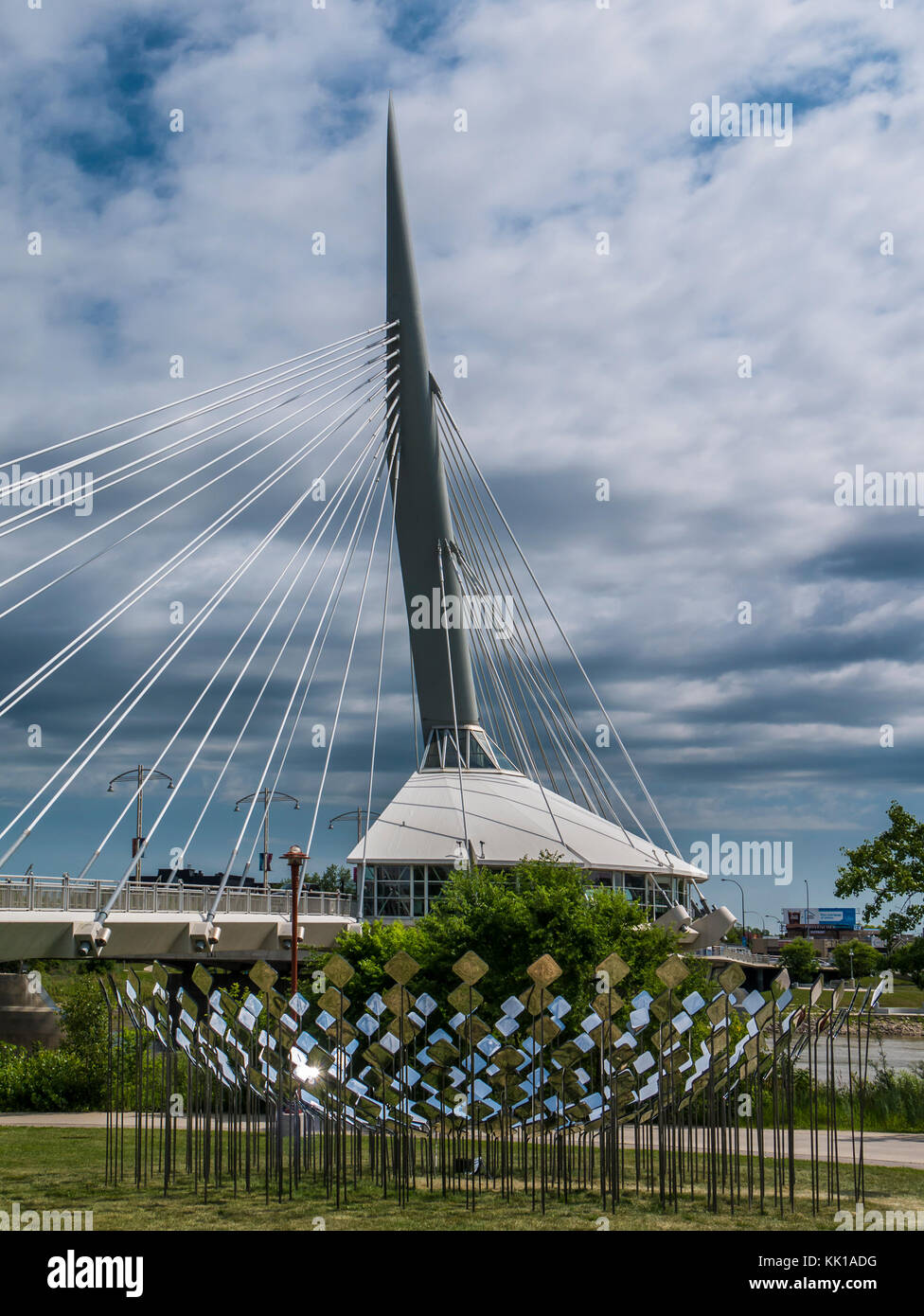 Esplanade Riel, die Gabeln National Historic Site, Winnipeg, Manitoba, Kanada. Stockfoto