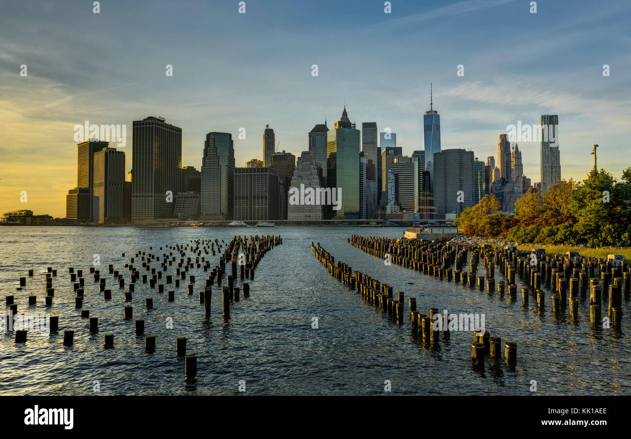 New York Skyline Skyline von Manhatten World Trade Center Freiheit Stockfoto