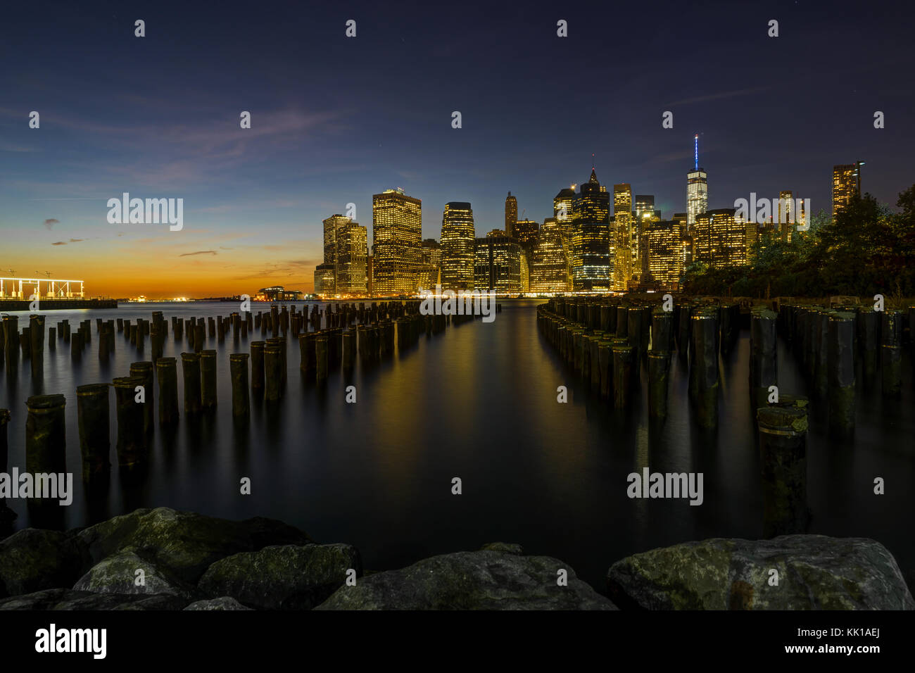 New York Skyline Skyline von Manhatten World Trade Center Freiheit Stockfoto