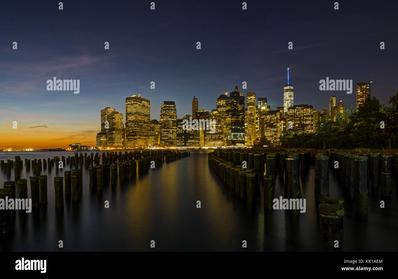 New York Skyline Skyline von Manhatten World Trade Center Freiheit Stockfoto