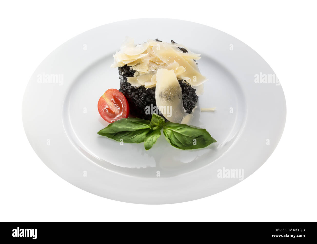 Risotto mit Käse auf einem Teller. Stockfoto