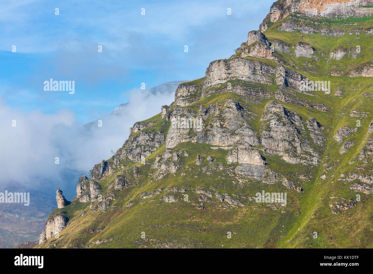 Blick vom Mirador de covalruyu, miera Tal, valles Pasiegos, Kantabrien, Spanien, Europa Stockfoto