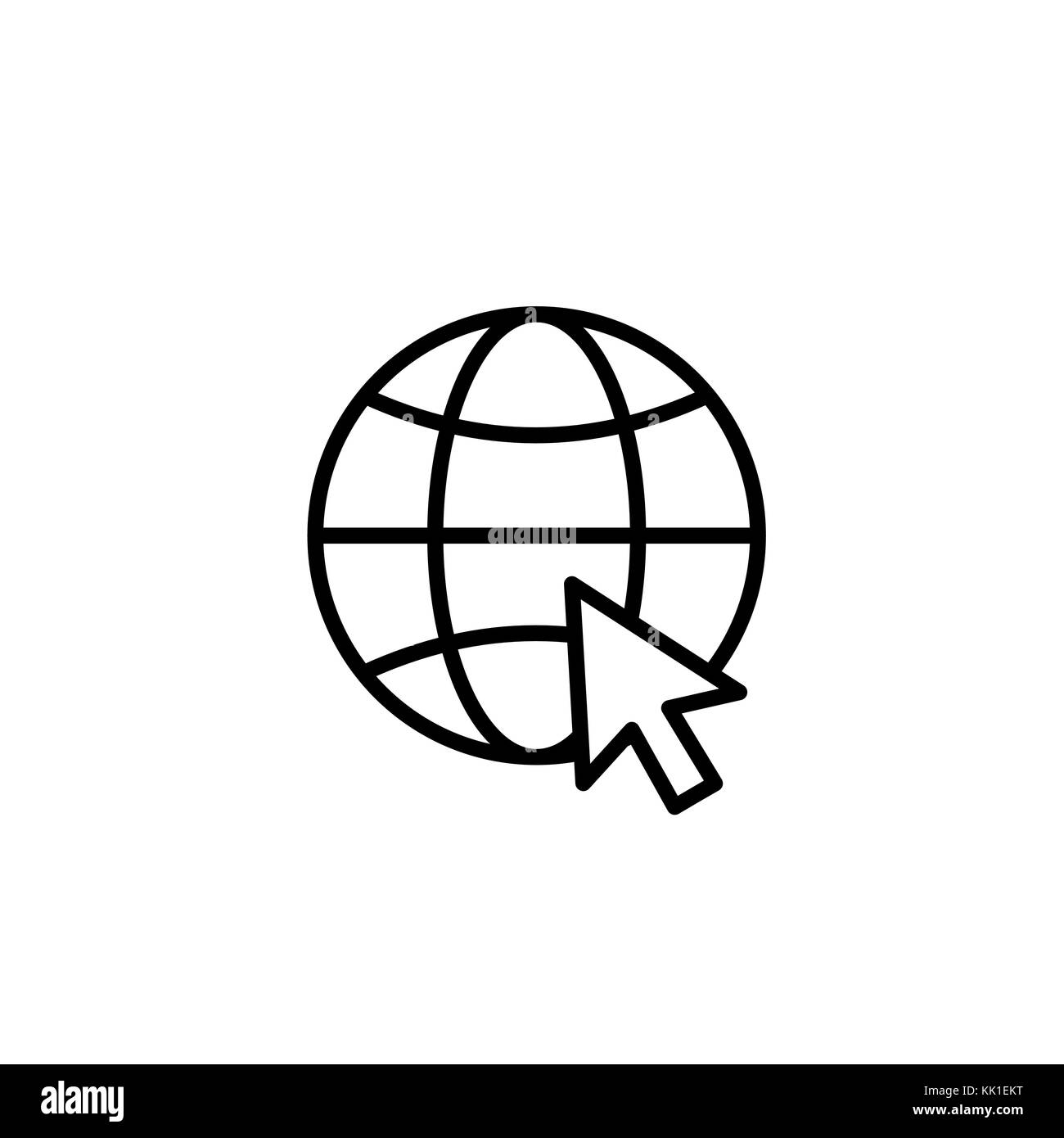 Symbol Internet. Gehe zu Webseite anmelden Abbildung. Stock Vektor