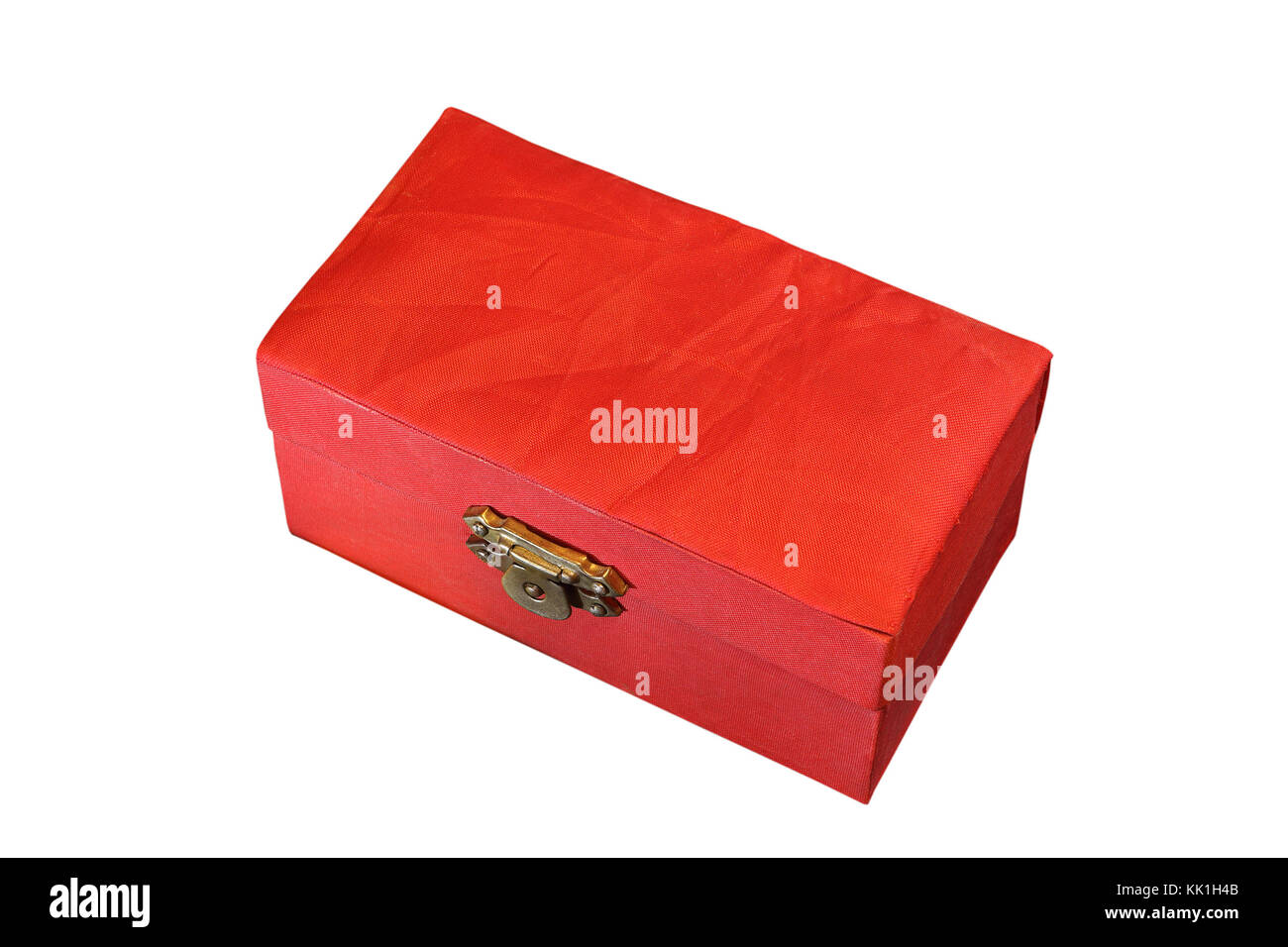 Geschlossen Red Box auf weißem Hintergrund Stockfoto