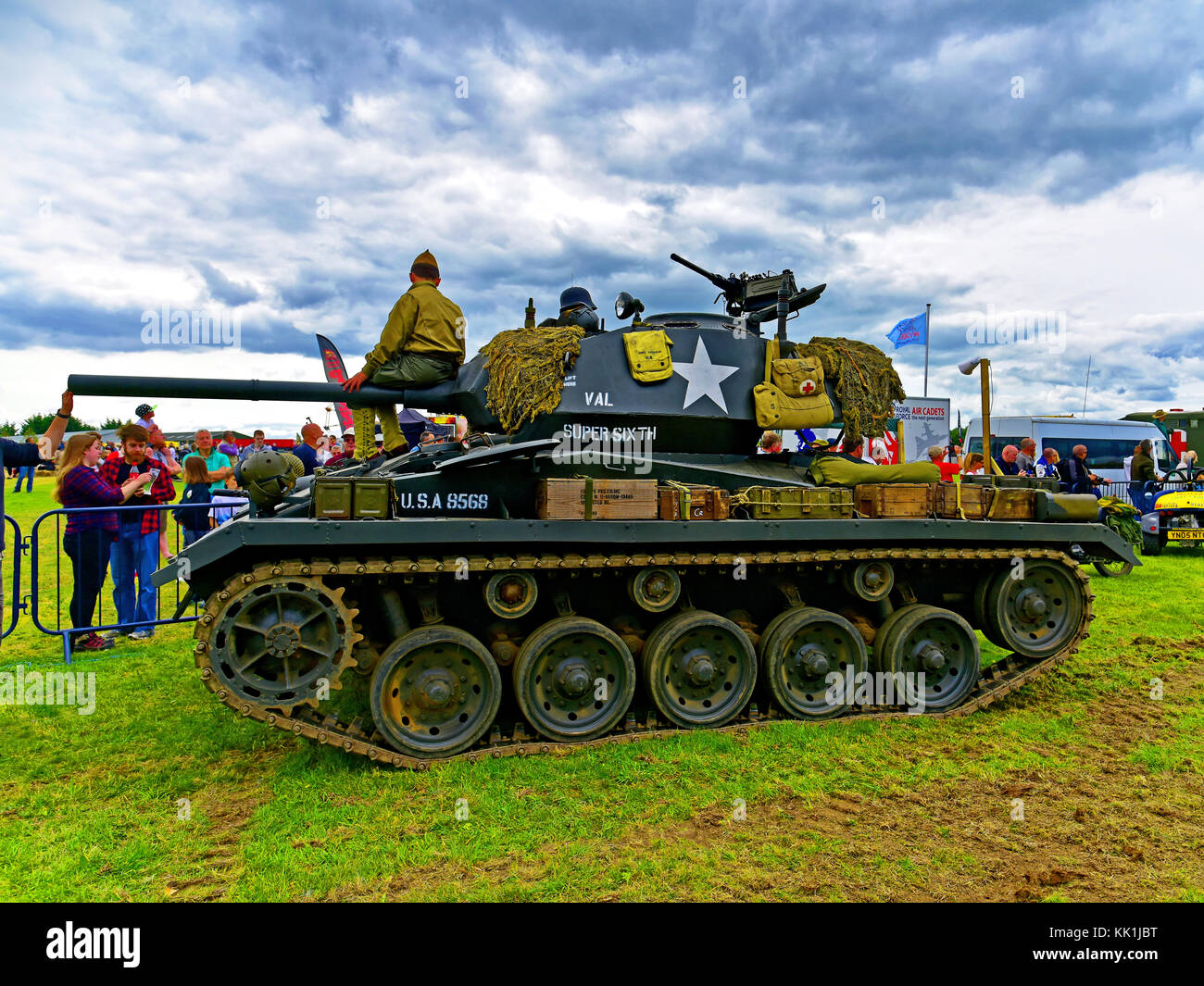 M24 Chaffee WWII amerikanischer leichter Panzer in Northumberland Stockfoto