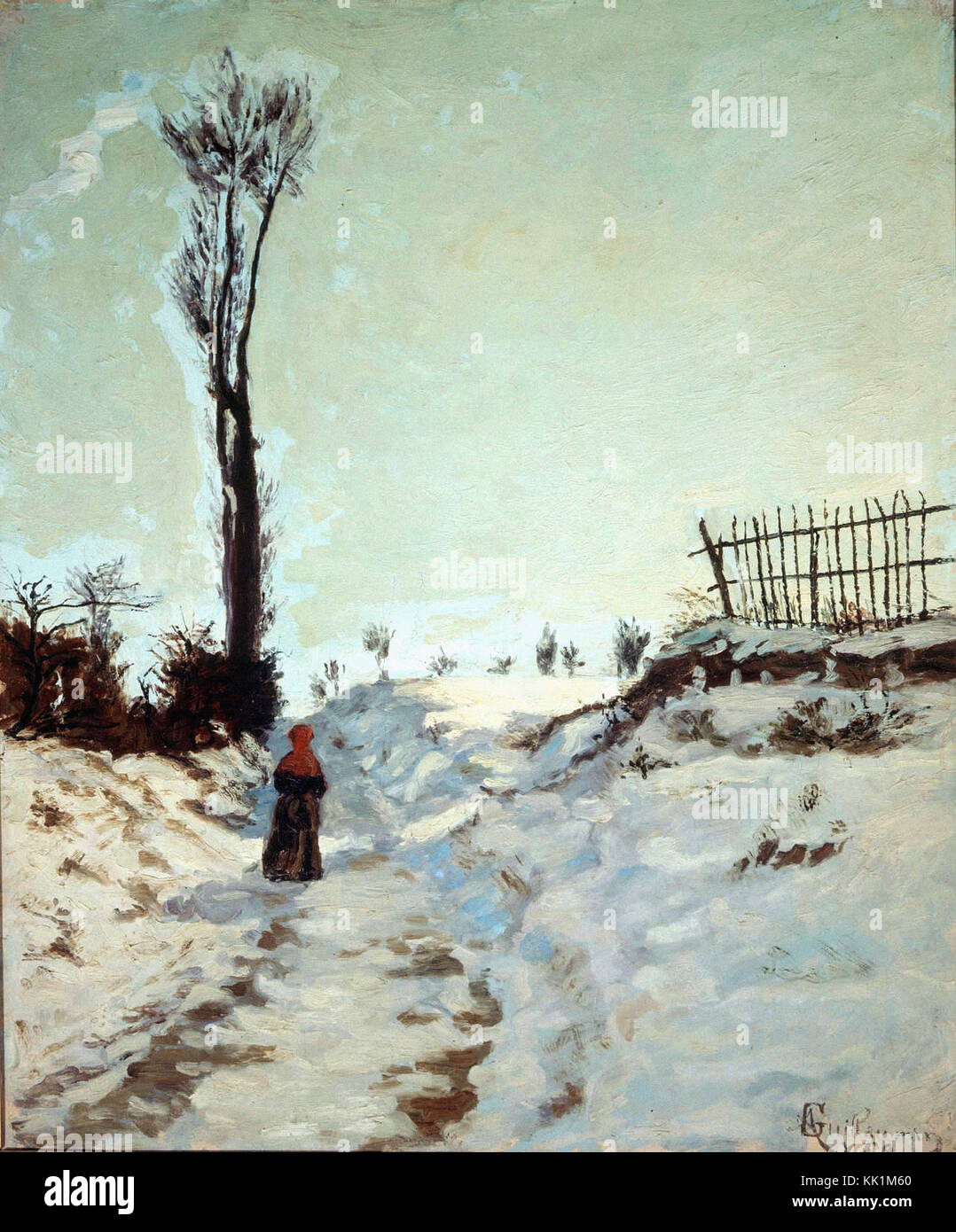 Jean-Baptiste Armand Guillaumin - Hohle weg, Schnee Effekt 1869 Stockfoto