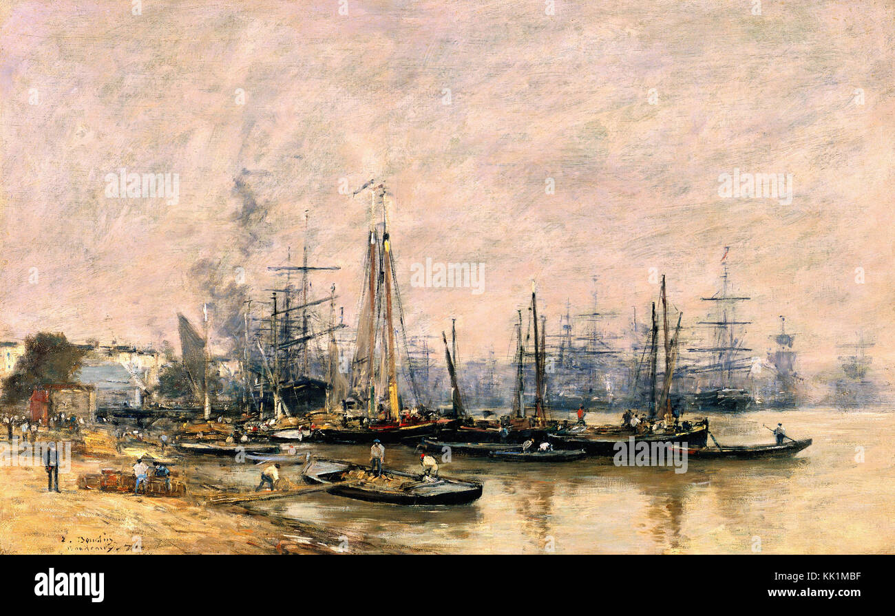 Boudin Eugène Louis - Der Hafen von Bordeaux - 1874 Stockfoto
