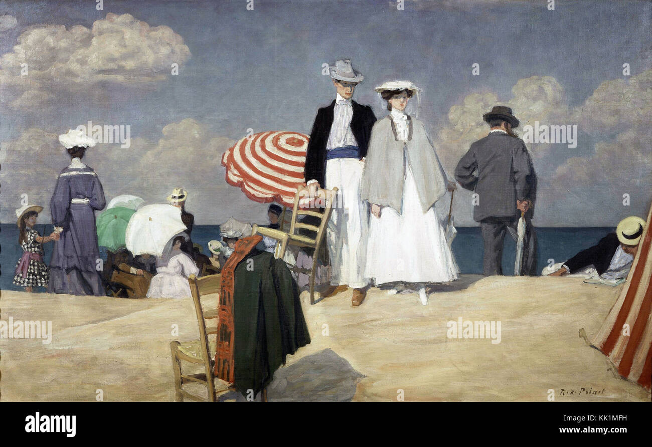 René Prinet - Der Strand von Cabourg - 1910 Stockfoto