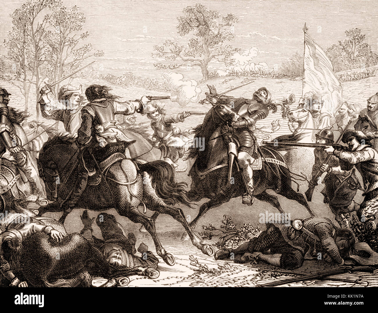 Schlacht von Lützen, Tod von König Gustav II Adolf, König von Schweden am 16. November 1632 Stockfoto