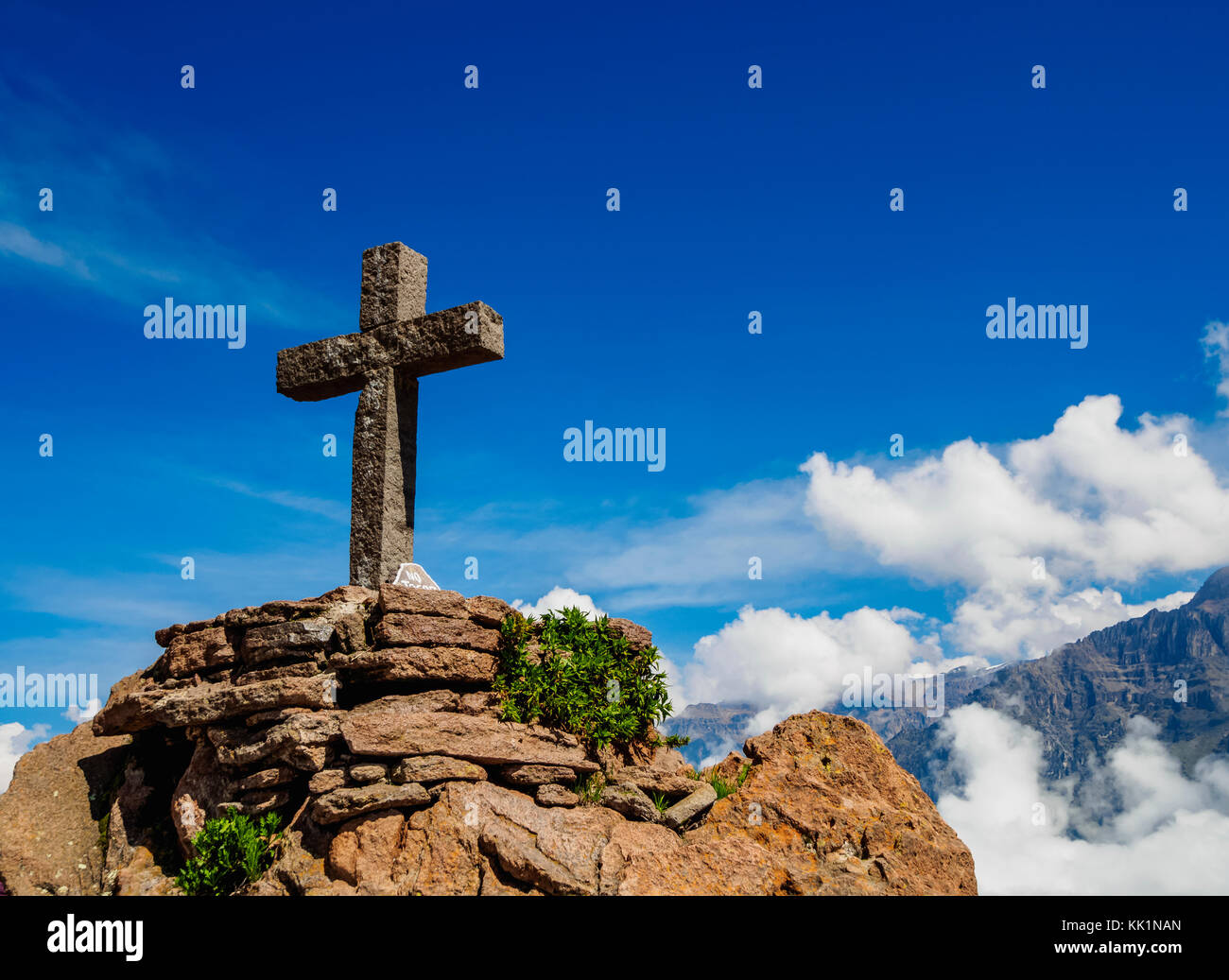 Kreuz in Cruz del Condor, Arequipa Region, Peru Stockfoto