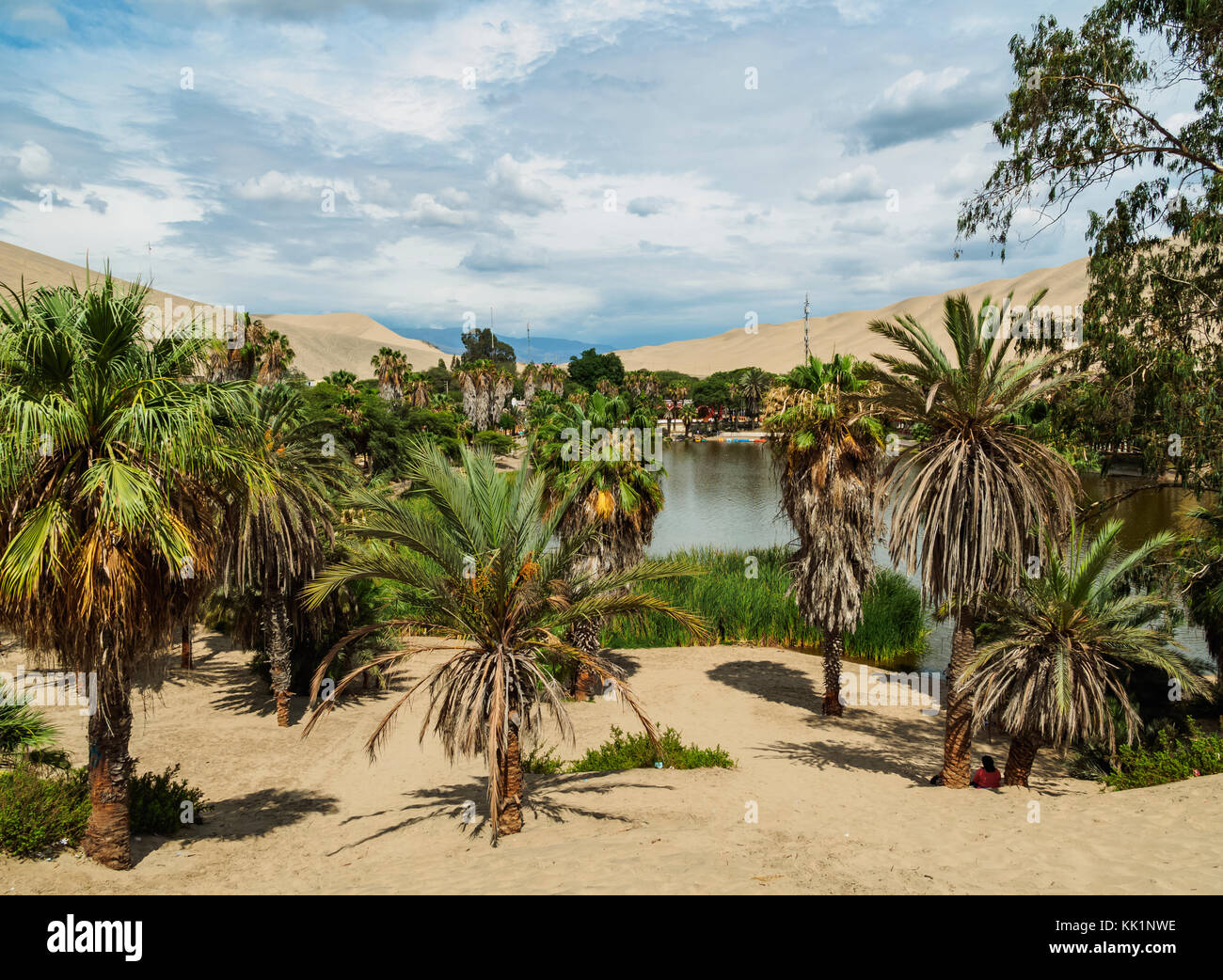 Huacachina Oasis und den See, ica-Region, Peru Stockfoto