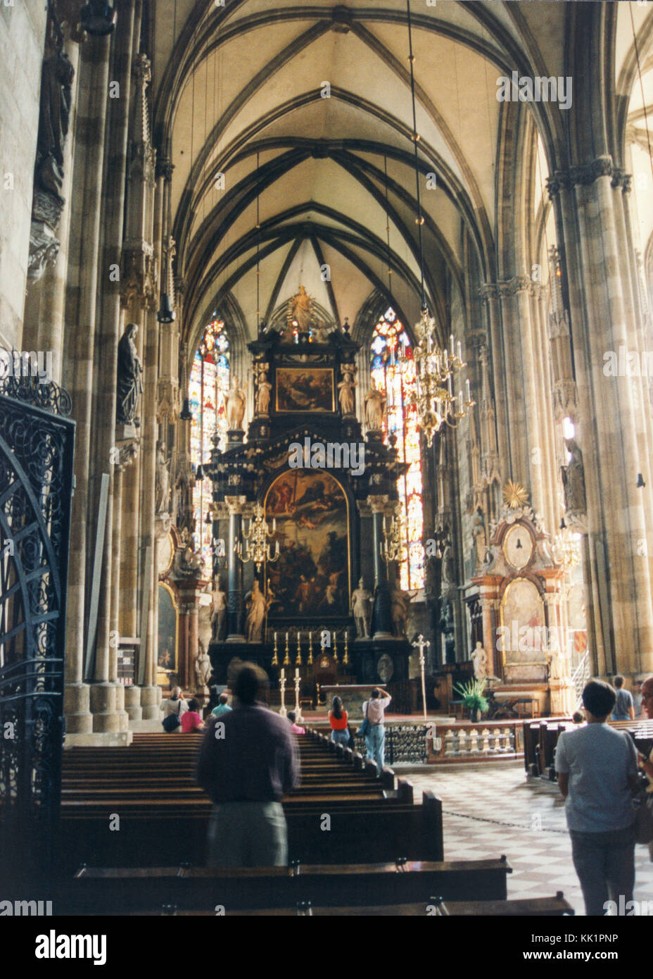 St, Stephen's cathedral Wien Mutter Kirche von der römisch-katholischen und der Sitz des Erzbischofs von Wien 2010, Altar vor der Renovierung Stockfoto