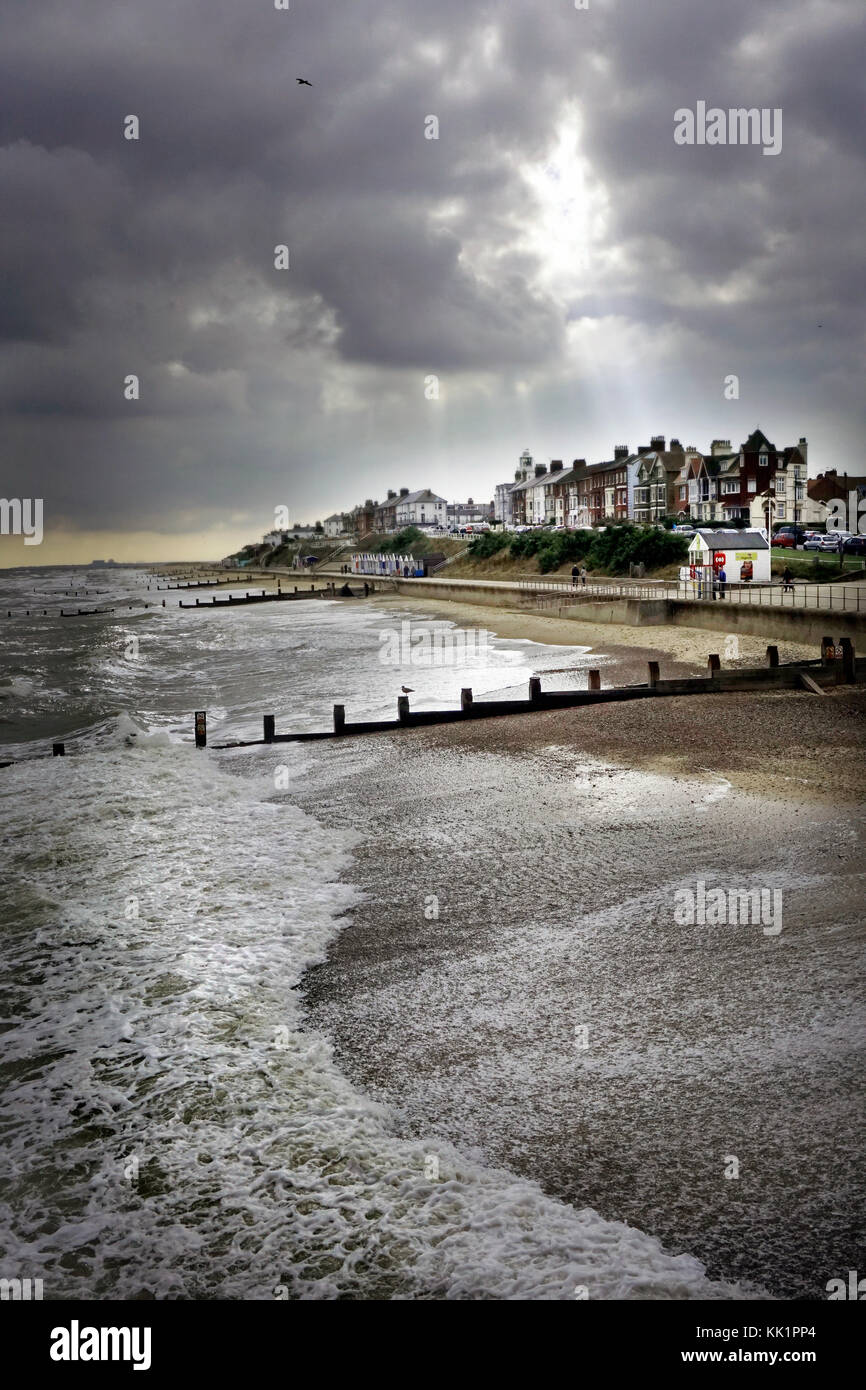 Rollende meer southwoldSoutwold Stockfoto