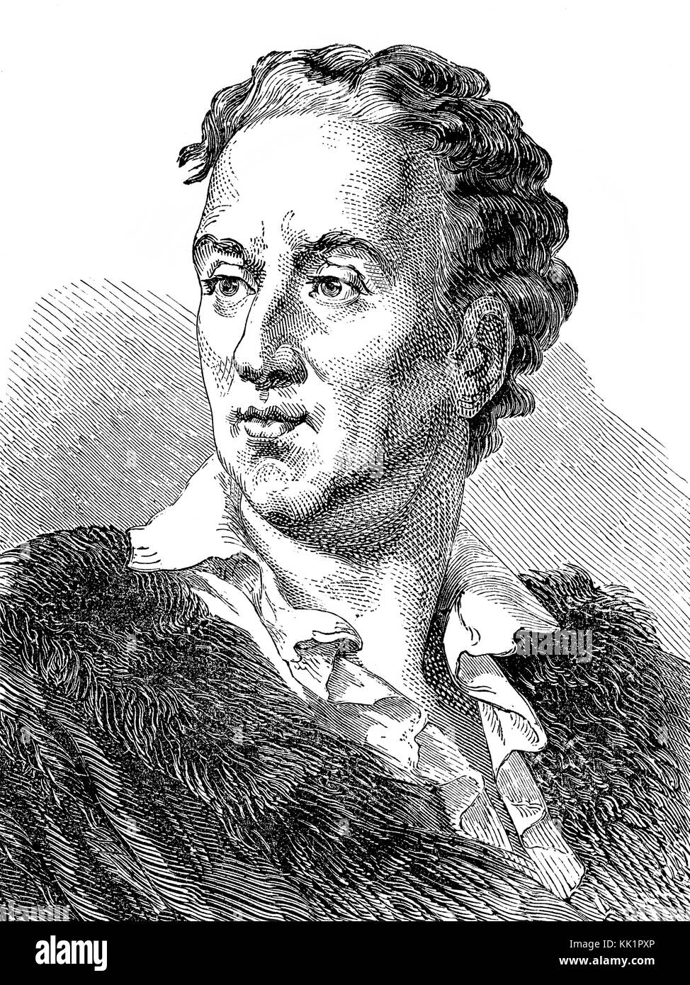 Denis Diderot, 1713 - 1784, ein französischer Schriftsteller, Philosoph der Aufklärung Stockfoto