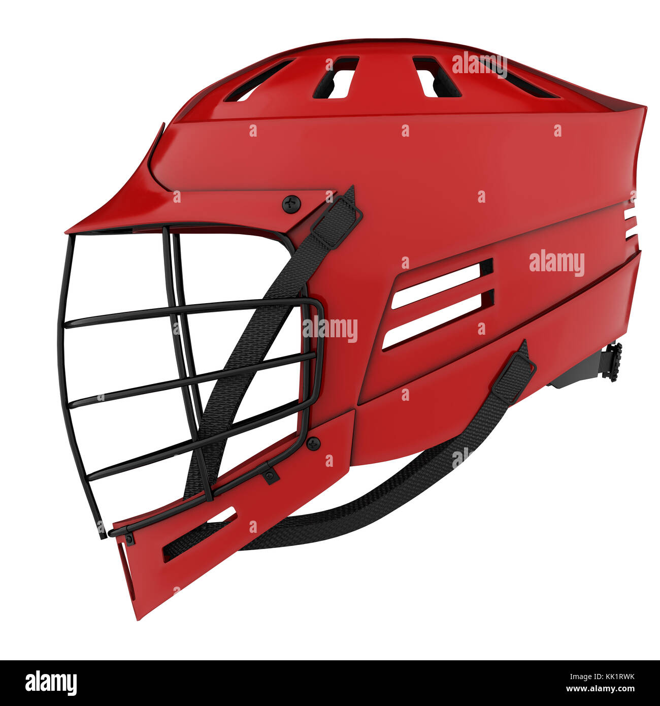 Klassische lacrosse Helm. Von der Seite. Stockfoto