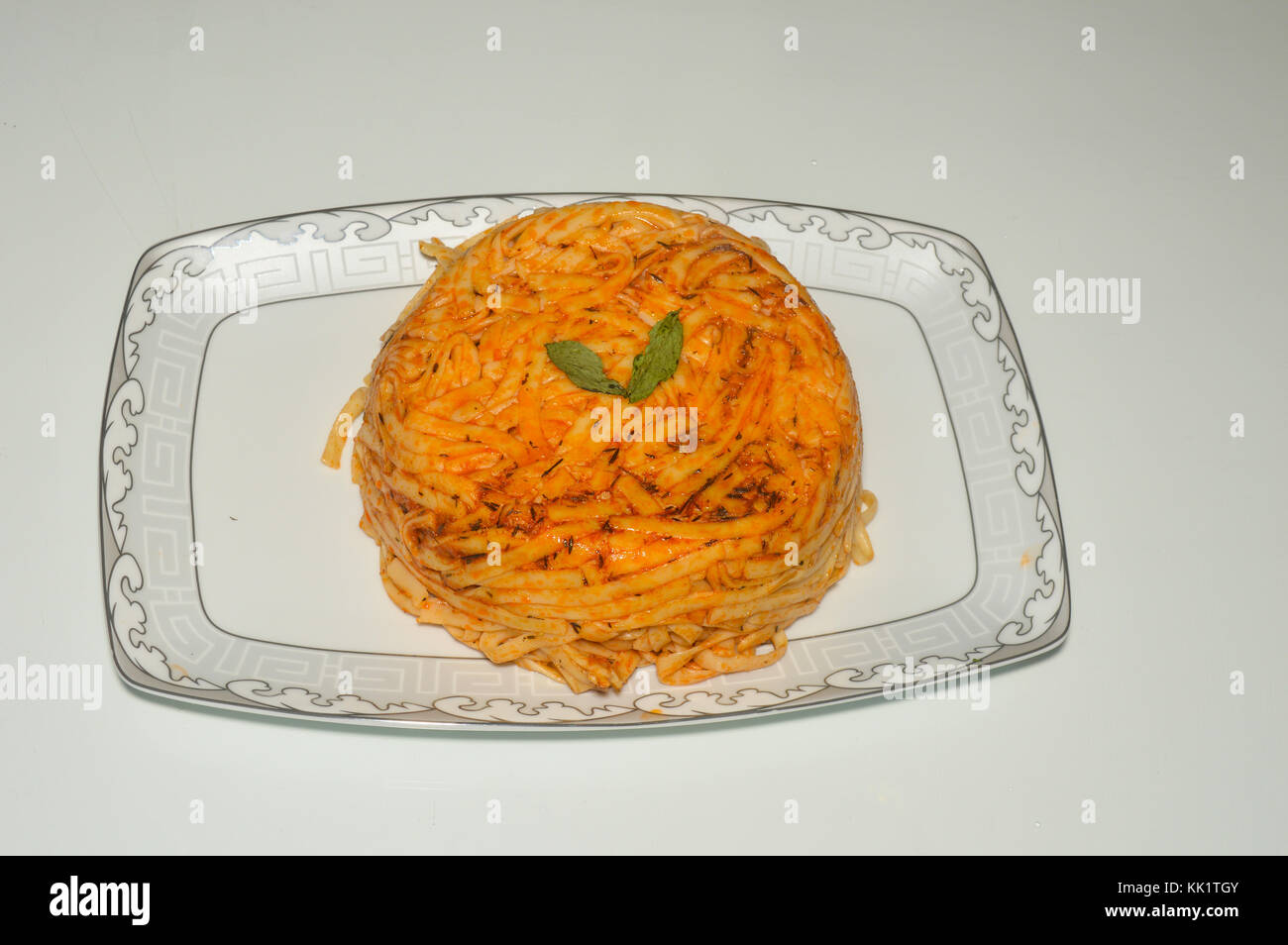 Italienische rote Sauce Pasta Stockfoto