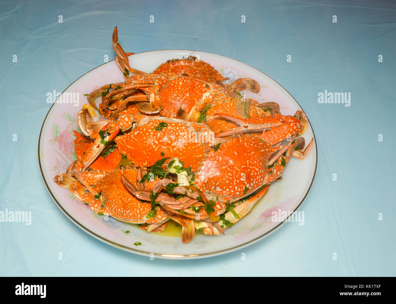 Leckere hausgemachte heiße gekochte Krabbe Stockfoto