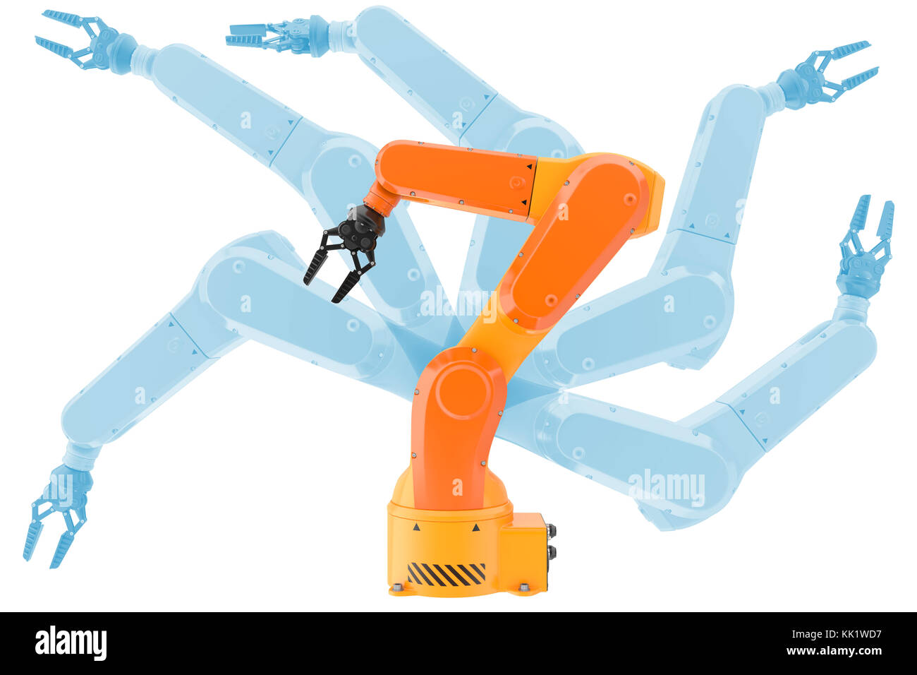 Industrial robot Arms Möglichkeiten. 3D-Darstellung Stockfoto