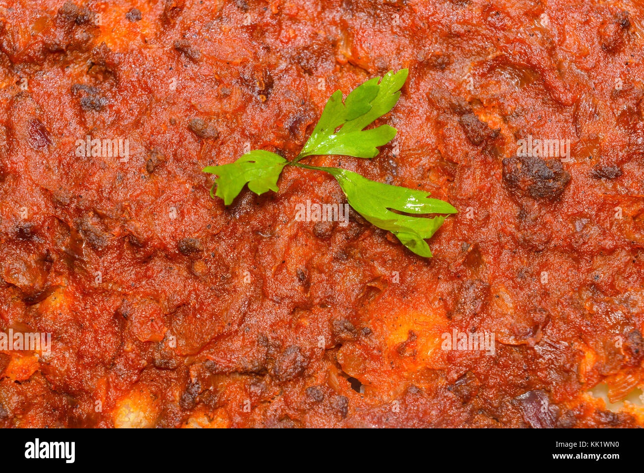 Hausgemachte Speisen, Blumenkohl mit Hackfleisch Hintergrund Textur Stockfoto
