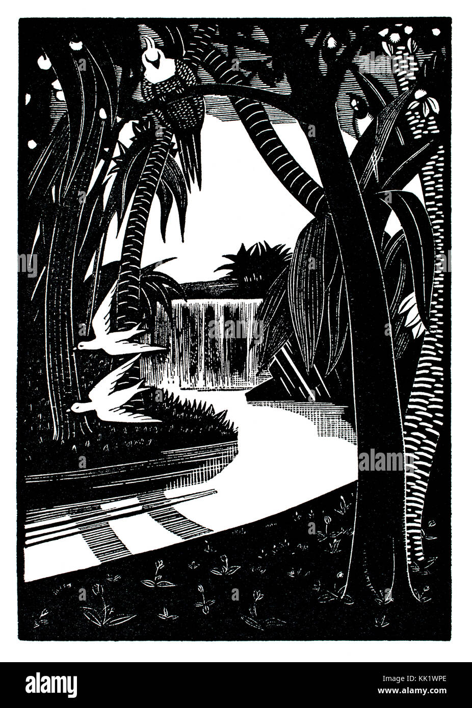Red Wise, 1920 Holzschnitt Illustration von irischen Künstler und Autor Robert Gibbings Stockfoto