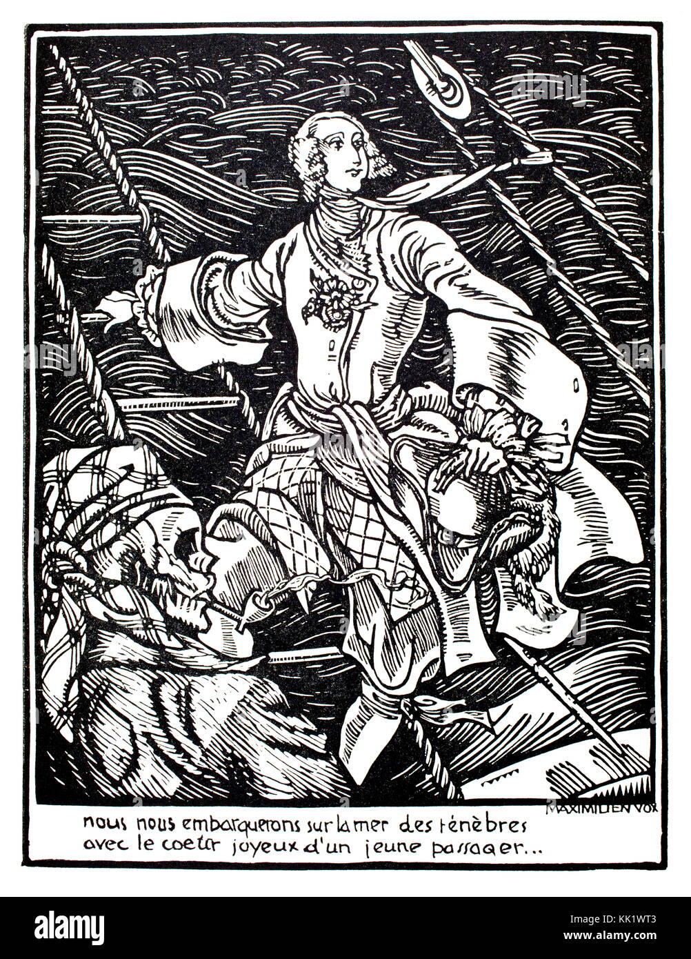 Pirat, 1920 Holzschnitt Abbildung des französischen Künstlers Maximillien Vox Stockfoto