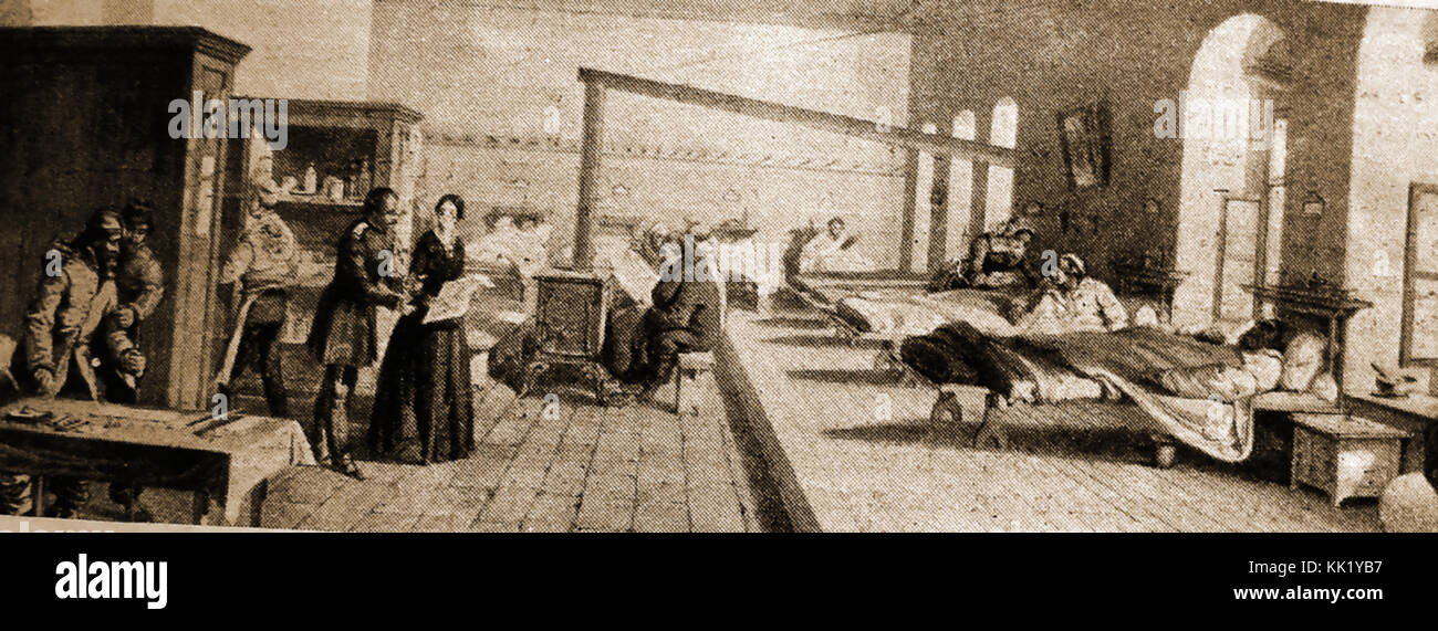FLORENCE NIGHTINGALE an der alten Selimiye Militär Baracke Krankenhaus in der Scutari (Üsküdar) Bezirk von Istanbul, Türkei. Es war der Florence Nightingale base während des Krimkrieges (1915 Abbildung) Stockfoto