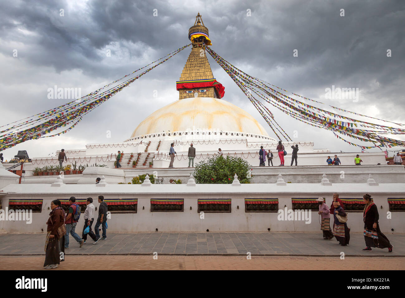 Die weltweit größte Boudhanath Stupa, Nepal Stockfoto