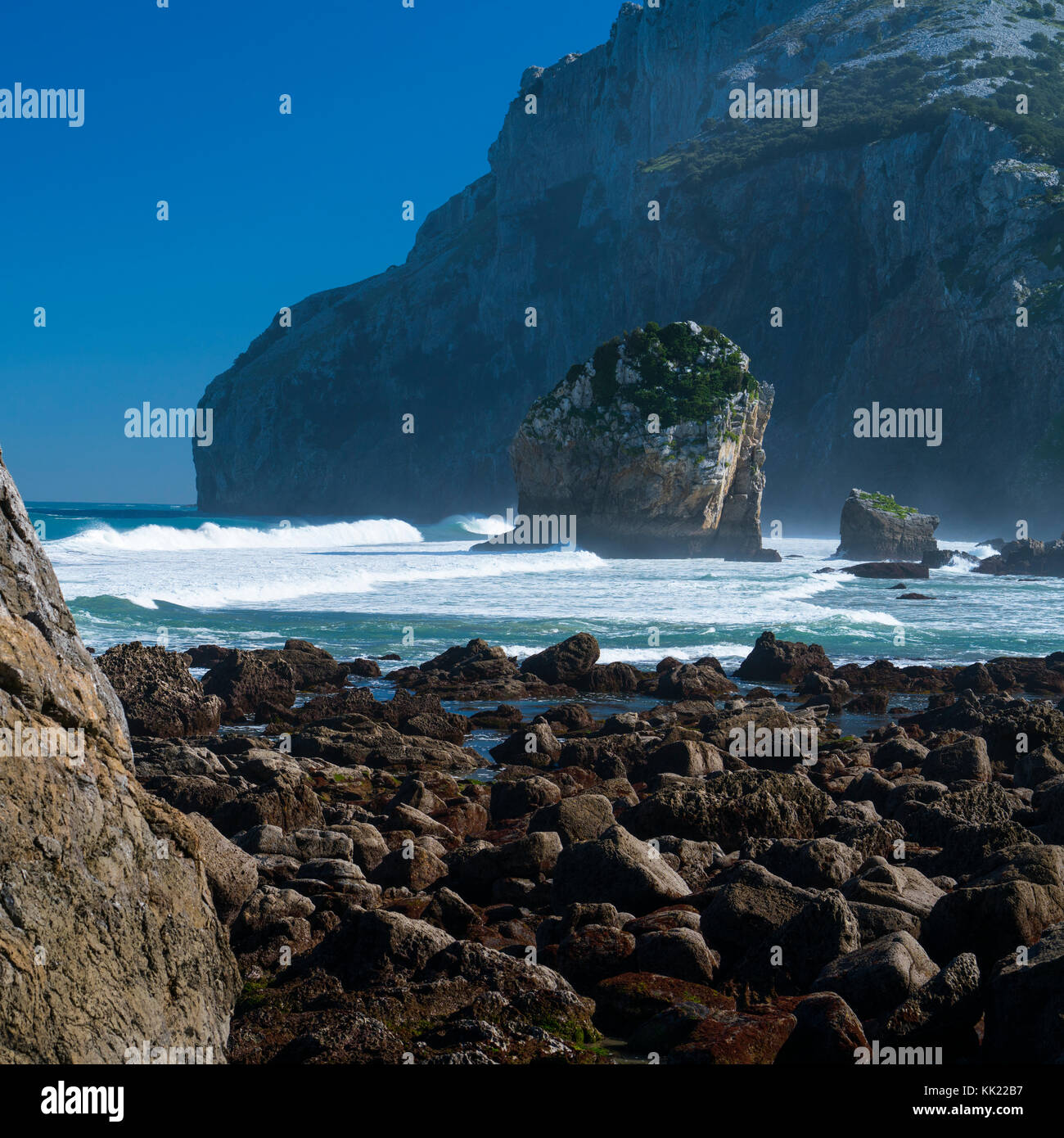 San Julian Strand, liendo, Biscaya, Montaña orientalische Costera, Kantabrien, Spanien, Europa Stockfoto