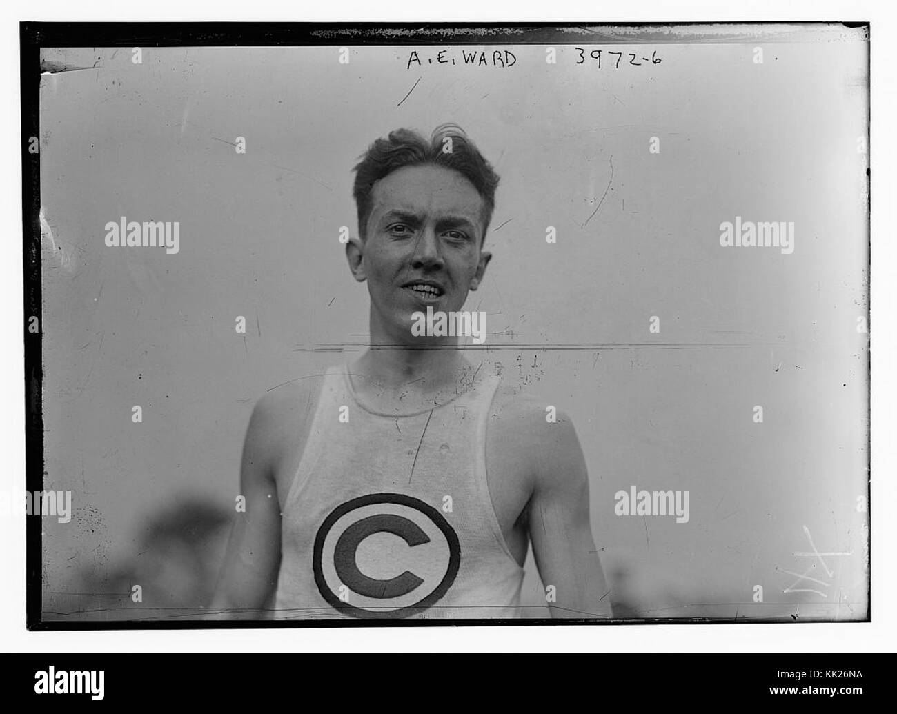 Porträt von A.E. Ward, archiviert in der Library of Congress, mit einer Person aus dem frühen 20. Jahrhundert in formeller Kleidung, die zu historischen fotografischen Aufzeichnungen beiträgt. Stockfoto
