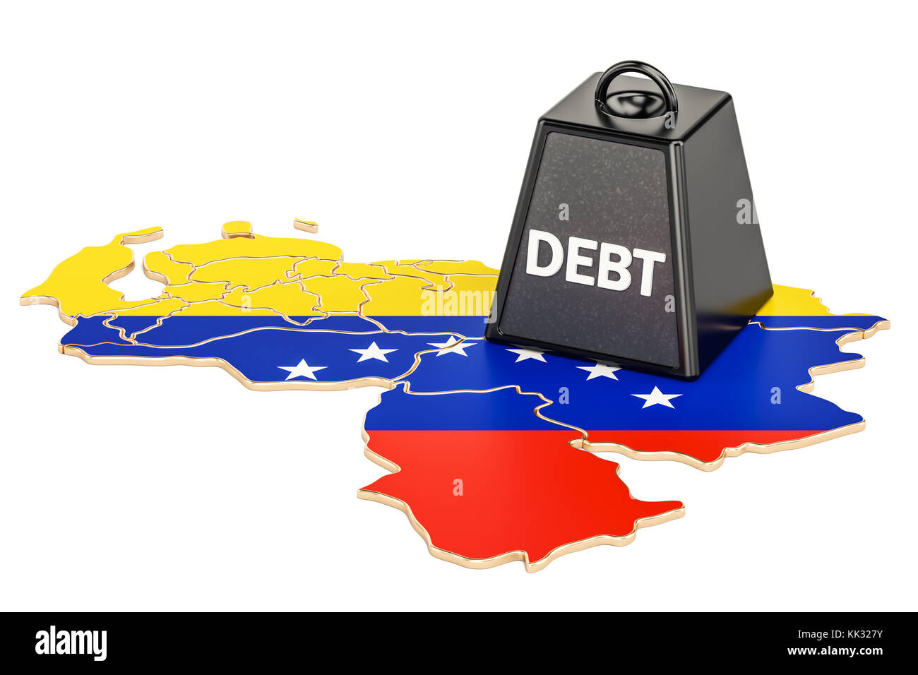 Venezolanische nationale Verschuldung und Haushaltsdefizit, Finanzkrise Konzept, 3D-Rendering Stockfoto