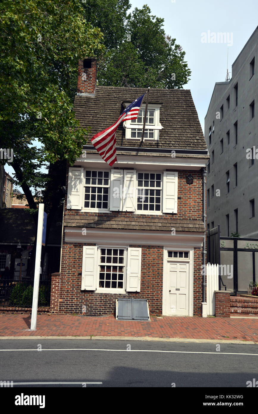 Usa, Pennsylvania, Philadelphia, Betsy Ross House das Betsy Ross House ist ein Wahrzeichen in Philadelphia angeblich der Ort, wo die Näherin und Stockfoto