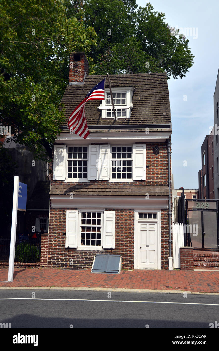 Usa, Pennsylvania, Philadelphia, Betsy Ross House das Betsy Ross House ist ein Wahrzeichen in Philadelphia angeblich der Ort, wo die Näherin und Stockfoto