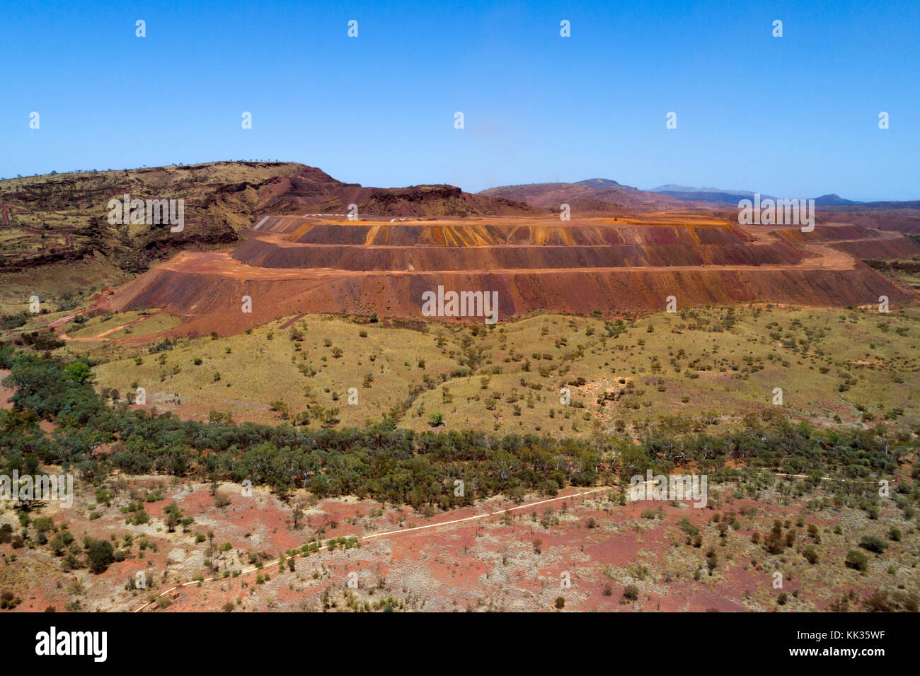 Ore ore Mine tipp Kopf, Pilbara in Westaustralien Stockfoto