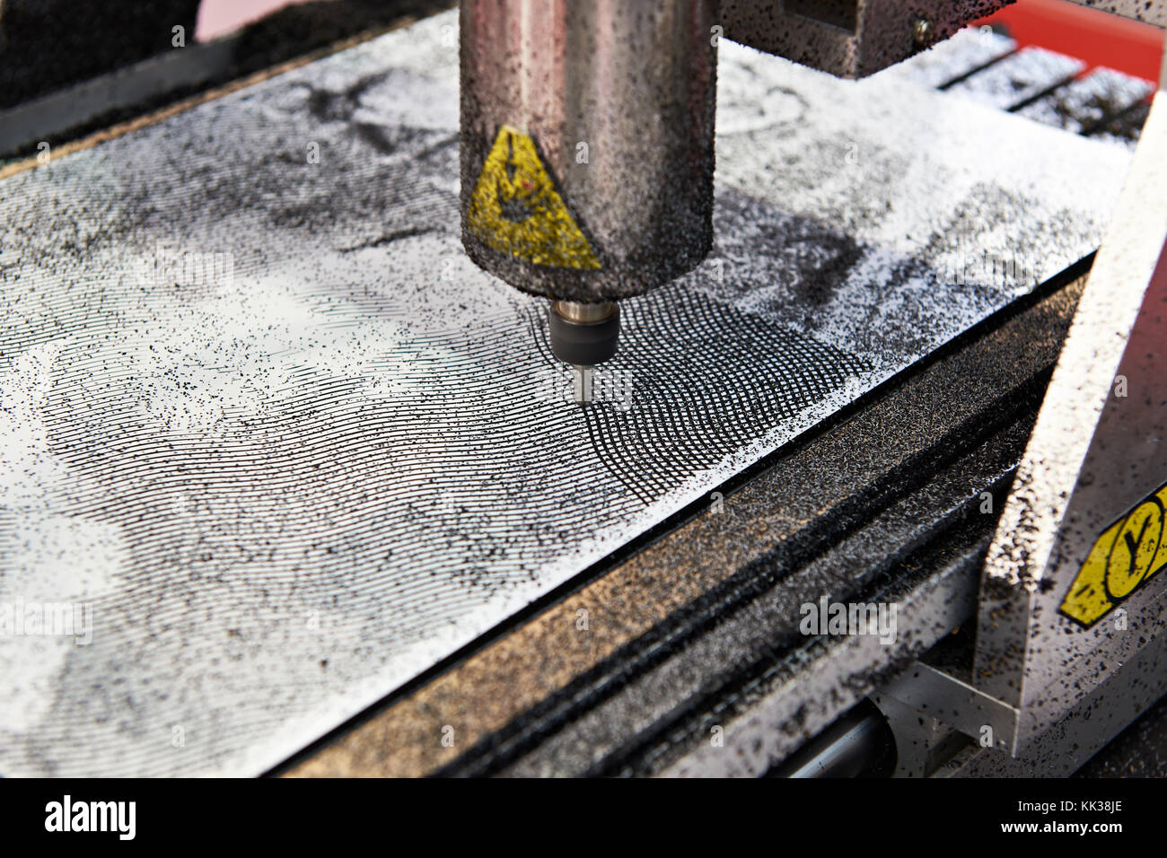 Gravur Fräsmaschine mit CNC-closeup Stockfoto