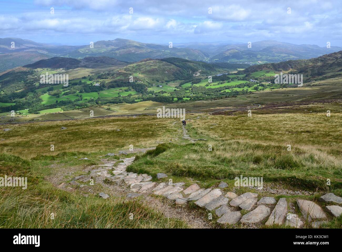 Blick von der Pony Weg Cadair Idris Berge, Wales, Großbritannien Stockfoto