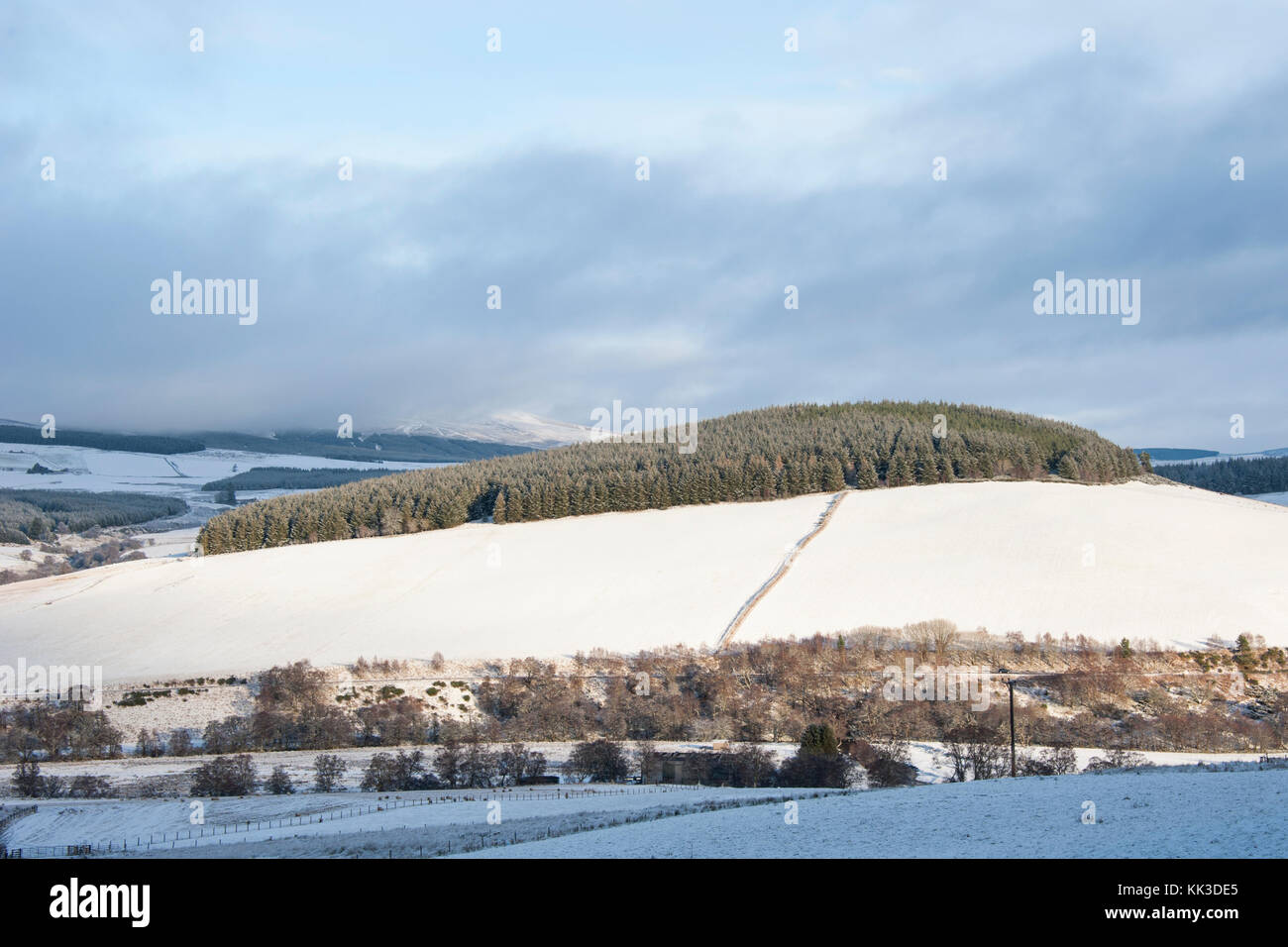 Winter in glenlivet Stockfoto