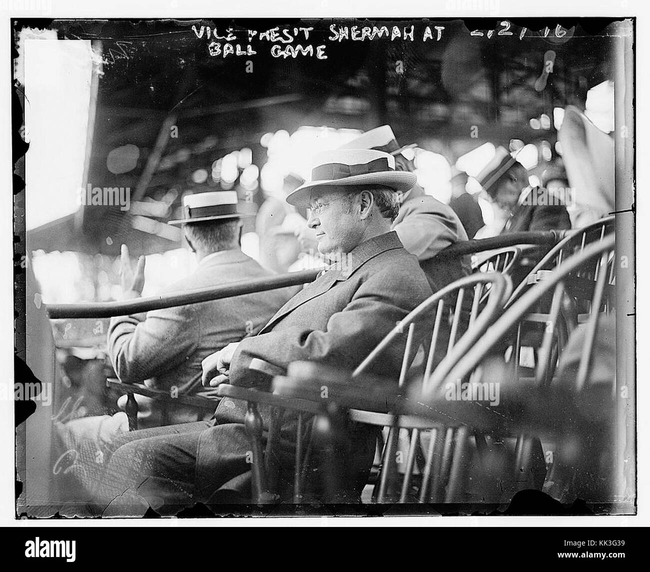 (James S. Sherman, Wm. Der Taft Vice President First Vice President, eine Kugel zu werfen an einem Spiel (Baseball)) (LOC) (3512131989) Stockfoto