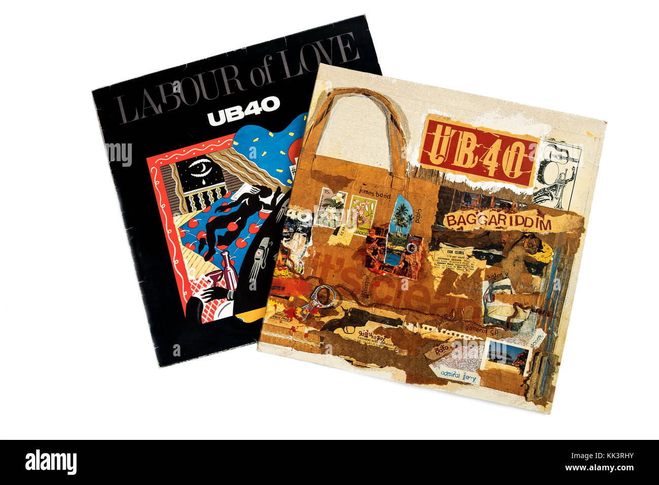 UB40, die Arbeit der Liebe, 1983, 1985, album Baggariddim abdeckt. Stockfoto
